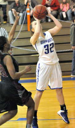 Annie Patton goes up for a shot. (Photo by Kevin Nagle)