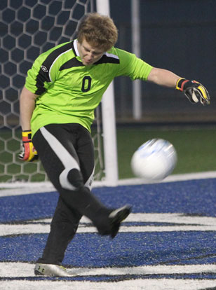 Bryant keeper Slade Lewis. (Photo by Rick Nation)