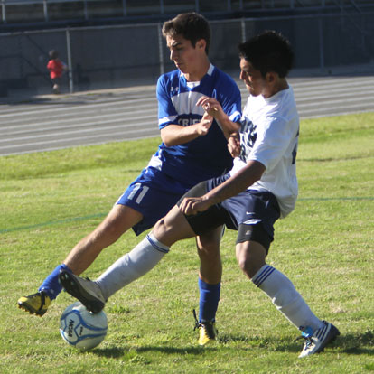 Dylan Wolf battles for a loose ball. (Photo by Rick Nation)