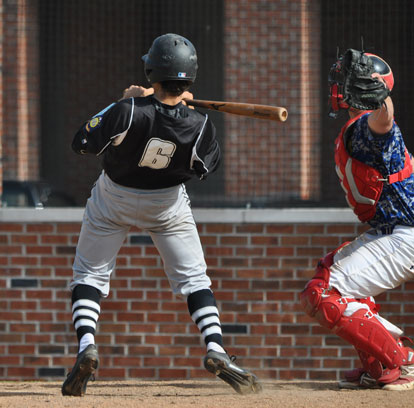 Chase Tucker leans back from an up-and-in delivery during Monday's game. (Photo courtesy of Samantha Breeding)