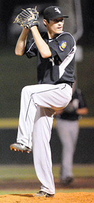 Harrison Dale picked up the win with three scoreless innings of relief. (Photo by Kevin Nagle)