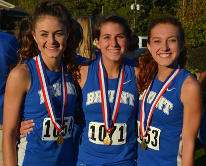All-conference performers, from left, Talyn Billins, Hannah Shelby and Caitlyn Bell