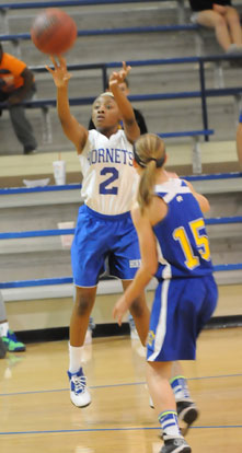 Bryant White's Tiyanna Robinson (2) takes a jumper. (Photo by Kevin Nagle)