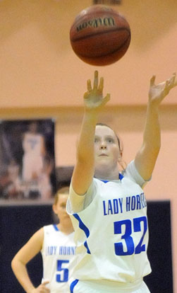 Paige Adams (32) led Bryant with 11 points. (Photo by Kevin Nagle)