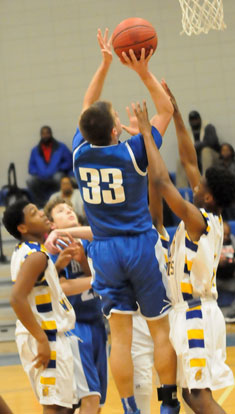 Brooks Ellis rises up for a shot inside. (Photo by Kevin Nagle)