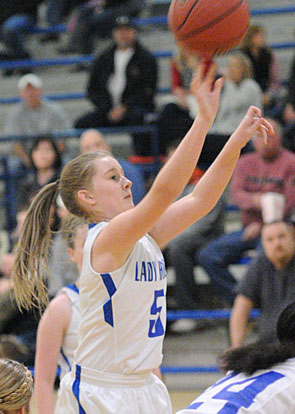 Maddie Miller launches a shot. (Photo by Kevin Nagle)