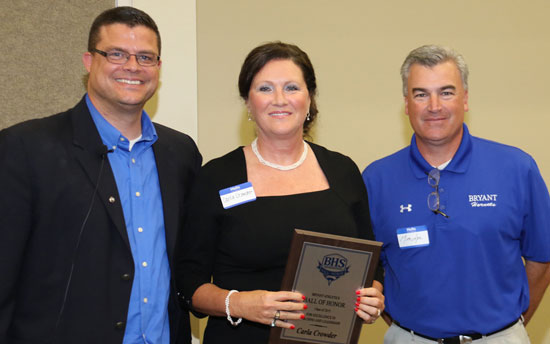 Carla Crowder with Chris Treat, left, and Mike Lee. (Photo by Rick Nation)