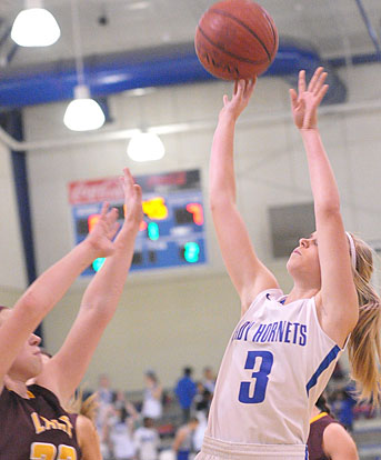 Rachel Studdard launches a jumper. (Photo by Kevin Nagle)