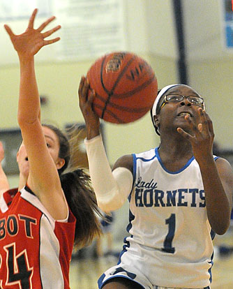 Tierra Trotter goes up for a layup. (Photo by Kevin Nagle)