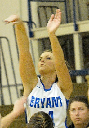 Riley Hill releases a jumper. (Photo by Kevin Nagle)