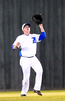 Logan Allen tracks down a ball in center. (Photo by Kevin Nagle)