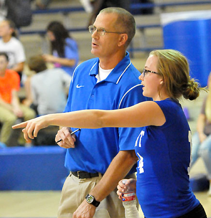 Ashley Davis and coach Lawrence Jefferson. (Photo by Kevin Nagle)