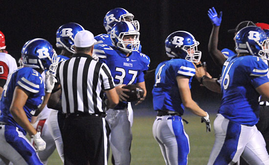 Jakob Neel (37) comes up with a fumble recovery. (Photos by Kevin Nagle)