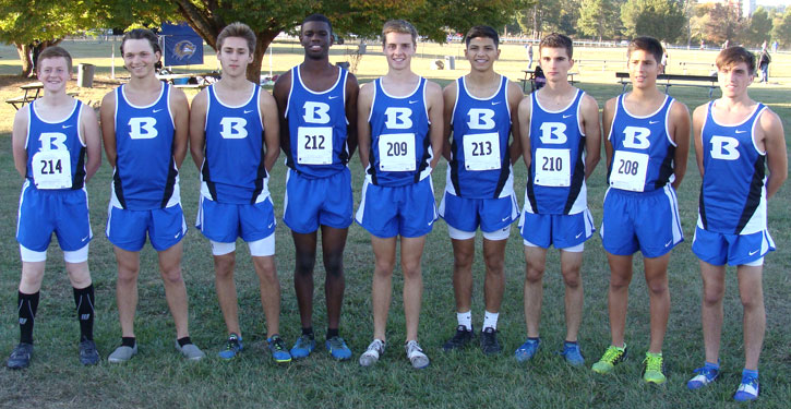 Bryant's contingent to the Class 7A State cross country meet included, from left, Blake Shields, Colby Harvey, Decatur Austin, Demondre Johnson, John Carder, Enrique Ramos, Eathan Devine, Chris Barrientos and Kaine Hurts-Villereal.