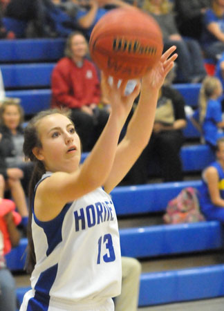 Baylee Hutchison fires a shot. (Photo by Kevin Nagle)