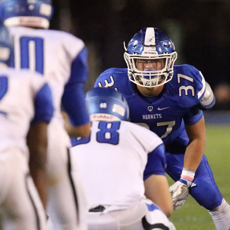 Sophomore linebacker Jakob Neal (37). (Photo by Rick Nation)
